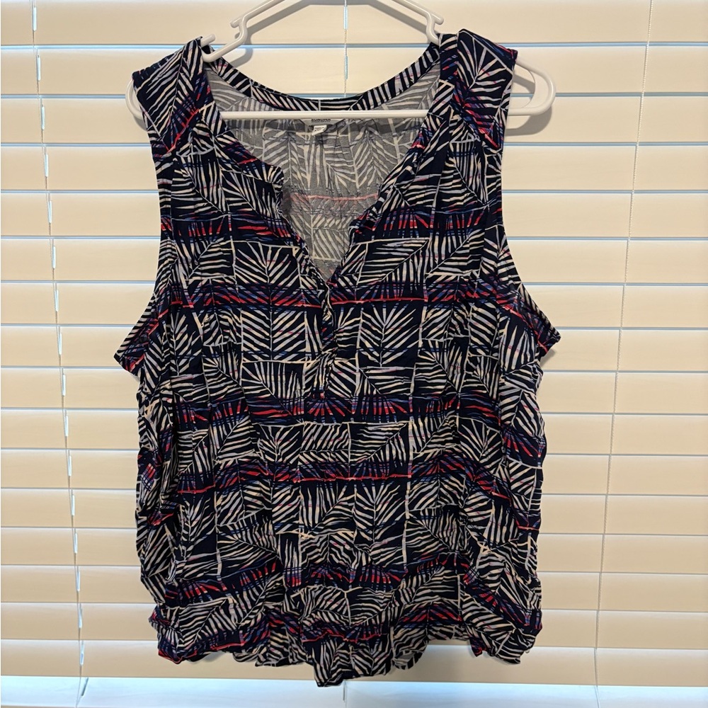 Sonoma Black and White Sleeveless Relaxed Tank Top